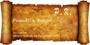 Psenák Kevin névjegykártya